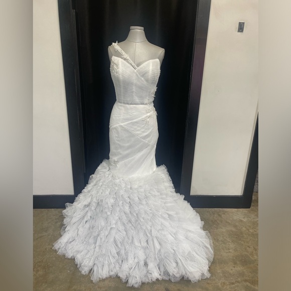 Ashley Lauren White Formal 11232 Sz 14 - Picture 1 of 6